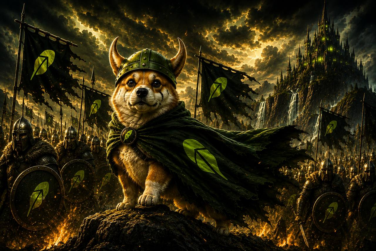 Floki leading a viking army under stormy skies